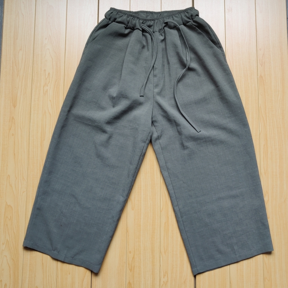 Elastic High Waist Wide Leg Summer Dress Pants